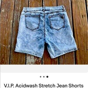 VIP Acidwash Stretch Jean Shorts, Size 15/16